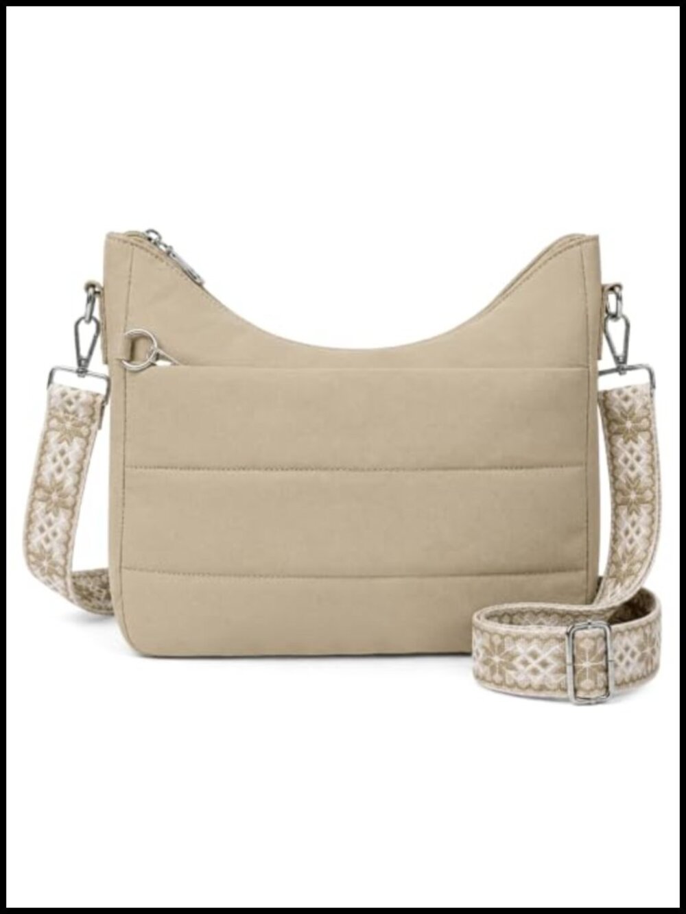 Quilted Nylon Crossbody Hobo Shoulder Bag Travel Purse